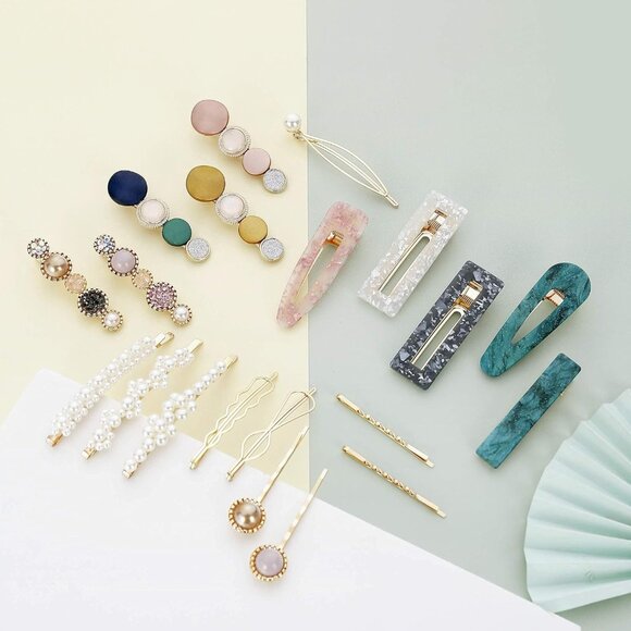 Versatile 20 PCS Hair Clip Set - Macaron & Pearl Accessories for Every Occasion - Picture 6 of 8